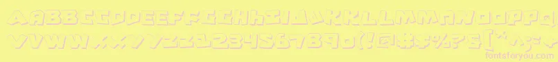 CroMagnumShadow-fontti – vaaleanpunaiset fontit keltaisella taustalla