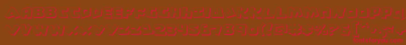 フォントCroMagnumShadow – 赤い文字が茶色の背景にあります。
