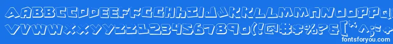 CroMagnumShadow Font – White Fonts on Blue Background