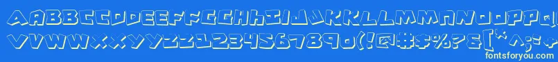 CroMagnumShadow Font – Yellow Fonts on Blue Background