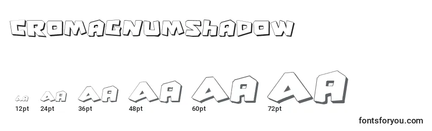 CroMagnumShadow Font Sizes