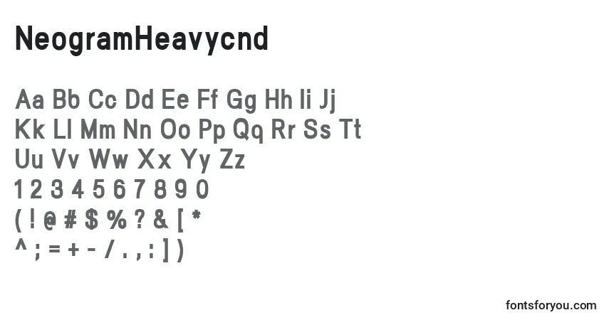 Шрифт NeogramHeavycnd – алфавит, цифры, специальные символы