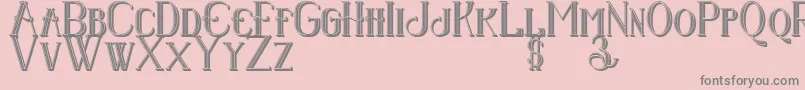 Senandungmalam3Dregular-fontti – harmaat kirjasimet vaaleanpunaisella taustalla