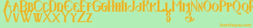 Senandungmalam3Dregular Font – Orange Fonts on Green Background