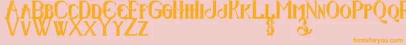 Senandungmalam3Dregular Font – Orange Fonts on Pink Background