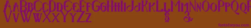 Senandungmalam3Dregular Font – Purple Fonts on Brown Background