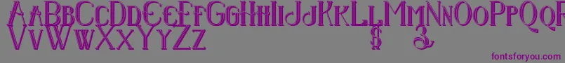 Senandungmalam3Dregular-fontti – violetit fontit harmaalla taustalla