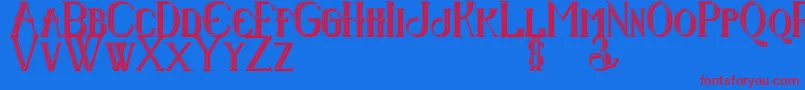 Senandungmalam3Dregular-Schriftart – Rote Schriften auf blauem Hintergrund