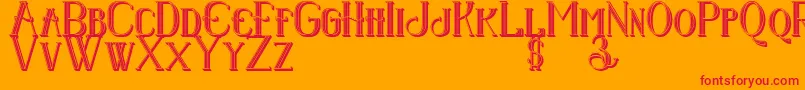 Senandungmalam3Dregular Font – Red Fonts on Orange Background