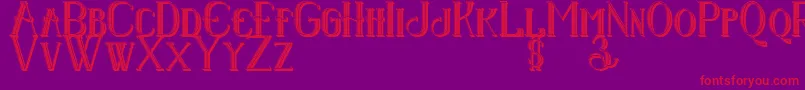 Senandungmalam3Dregular Font – Red Fonts on Purple Background