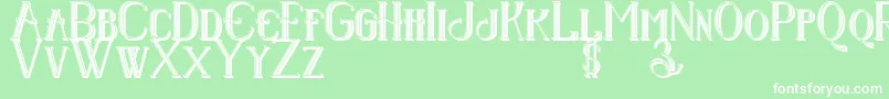Senandungmalam3Dregular Font – White Fonts on Green Background