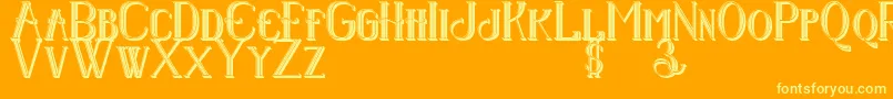 Senandungmalam3Dregular Font – Yellow Fonts on Orange Background