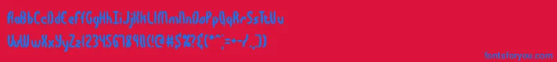 BocumaDentBrk Font – Blue Fonts on Red Background