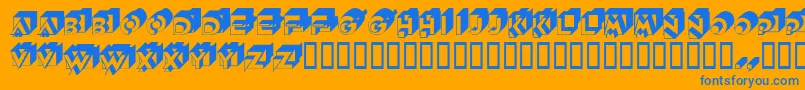 Qubistscapsssk Font – Blue Fonts on Orange Background