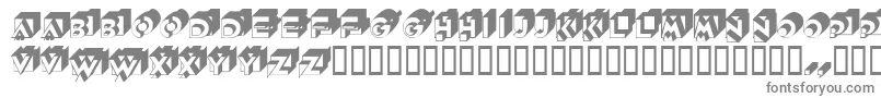 Qubistscapsssk-fontti – harmaat kirjasimet valkoisella taustalla