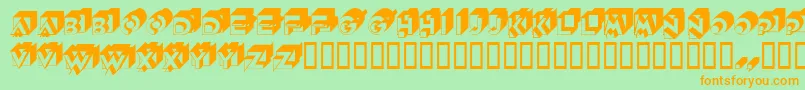 Qubistscapsssk Font – Orange Fonts on Green Background