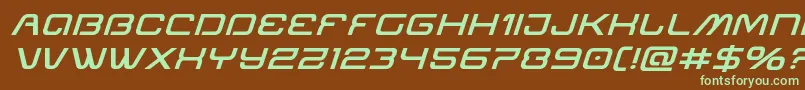 Miraclemercurysemiboldexpandital-Schriftart – Grüne Schriften auf braunem Hintergrund