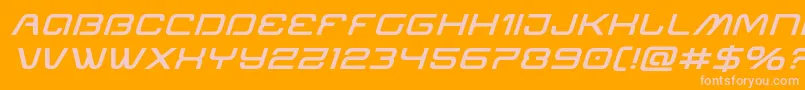 Czcionka Miraclemercurysemiboldexpandital – różowe czcionki na pomarańczowym tle