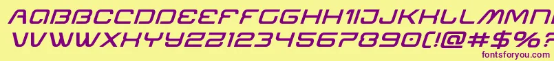 Miraclemercurysemiboldexpandital Font – Purple Fonts on Yellow Background