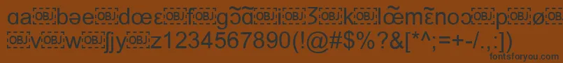 フォントIpaFont – 黒い文字が茶色の背景にあります