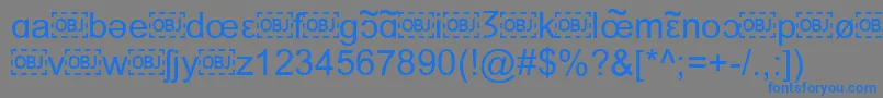 フォントIpaFont – 灰色の背景に青い文字