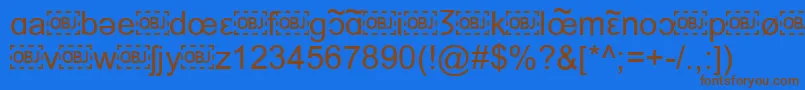 フォントIpaFont – 茶色の文字が青い背景にあります。