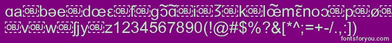 IpaFont-Schriftart – Grüne Schriften auf violettem Hintergrund