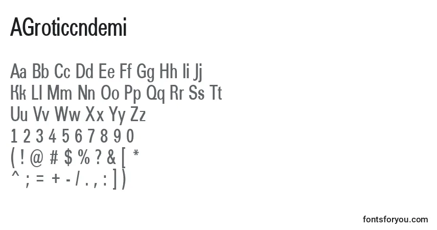 Шрифт AGroticcndemi – алфавит, цифры, специальные символы