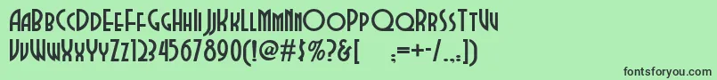 フォントDubba – 緑の背景に黒い文字