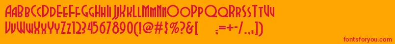 フォントDubba – オレンジの背景に赤い文字