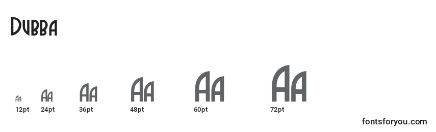 Dubba Font Sizes