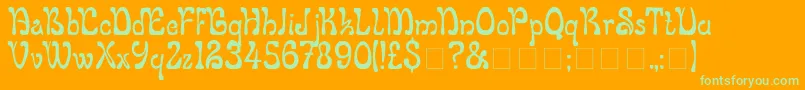 Legolf Font – Green Fonts on Orange Background