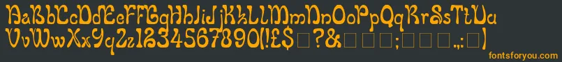 Legolf-fontti – oranssit fontit mustalla taustalla