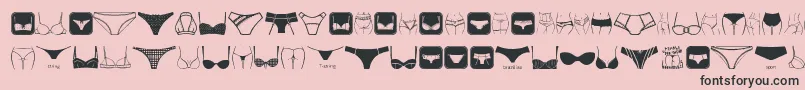 Fonte FemaleUnderwear – fontes pretas em um fundo rosa