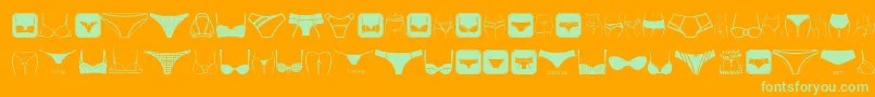 FemaleUnderwear Font – Green Fonts on Orange Background