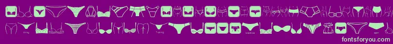 フォントFemaleUnderwear – 紫の背景に緑のフォント