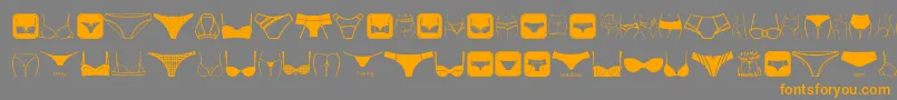 Czcionka FemaleUnderwear – pomarańczowe czcionki na szarym tle