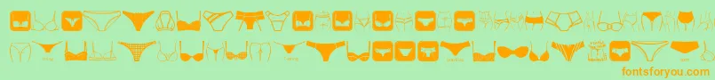 Czcionka FemaleUnderwear – pomarańczowe czcionki na zielonym tle