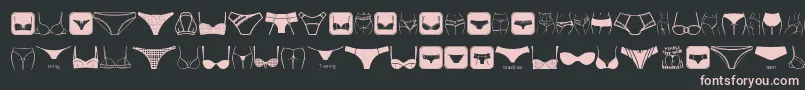 FemaleUnderwear-Schriftart – Rosa Schriften auf schwarzem Hintergrund