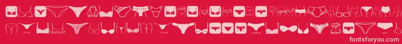 Fonte FemaleUnderwear – fontes rosa em um fundo vermelho
