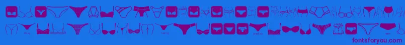 Fonte FemaleUnderwear – fontes roxas em um fundo azul