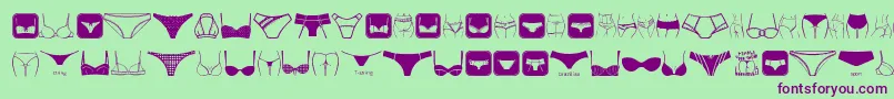 FemaleUnderwear Font – Purple Fonts on Green Background