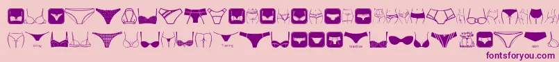 Czcionka FemaleUnderwear – fioletowe czcionki na różowym tle