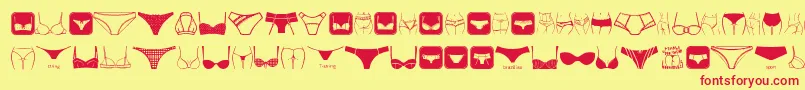 FemaleUnderwear Font – Red Fonts on Yellow Background