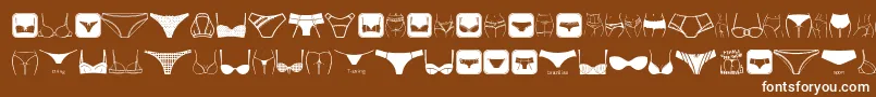 Fonte FemaleUnderwear – fontes brancas em um fundo marrom