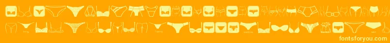 Fonte FemaleUnderwear – fontes amarelas em um fundo laranja