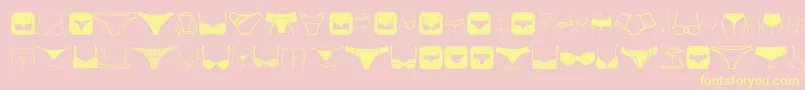 フォントFemaleUnderwear – 黄色のフォント、ピンクの背景