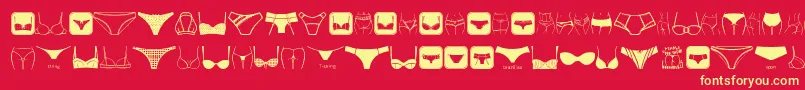 フォントFemaleUnderwear – 黄色の文字、赤い背景