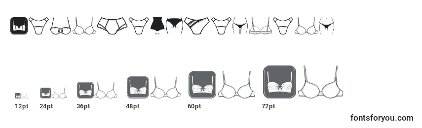 Размеры шрифта FemaleUnderwear