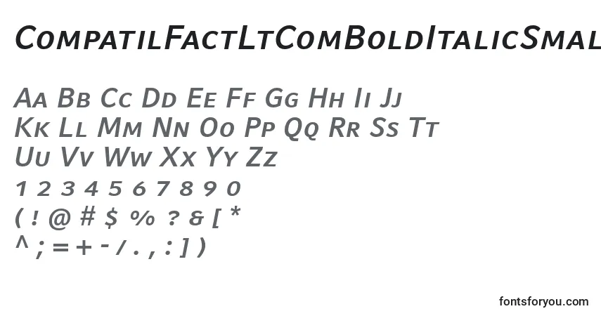 A fonte CompatilFactLtComBoldItalicSmallCaps – alfabeto, números, caracteres especiais